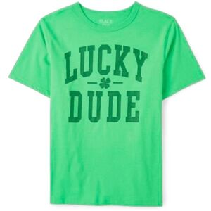 Big Boys Green Lucky Dude Shirt (Size XL 14)